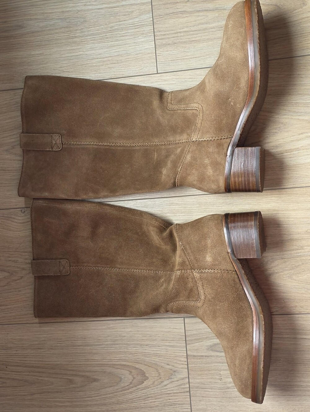 Frye CAMRYN Tall Pull On Suede Block Heel Boots Sz. 9M Ladies. Slouch Western - Picture 11 of 14